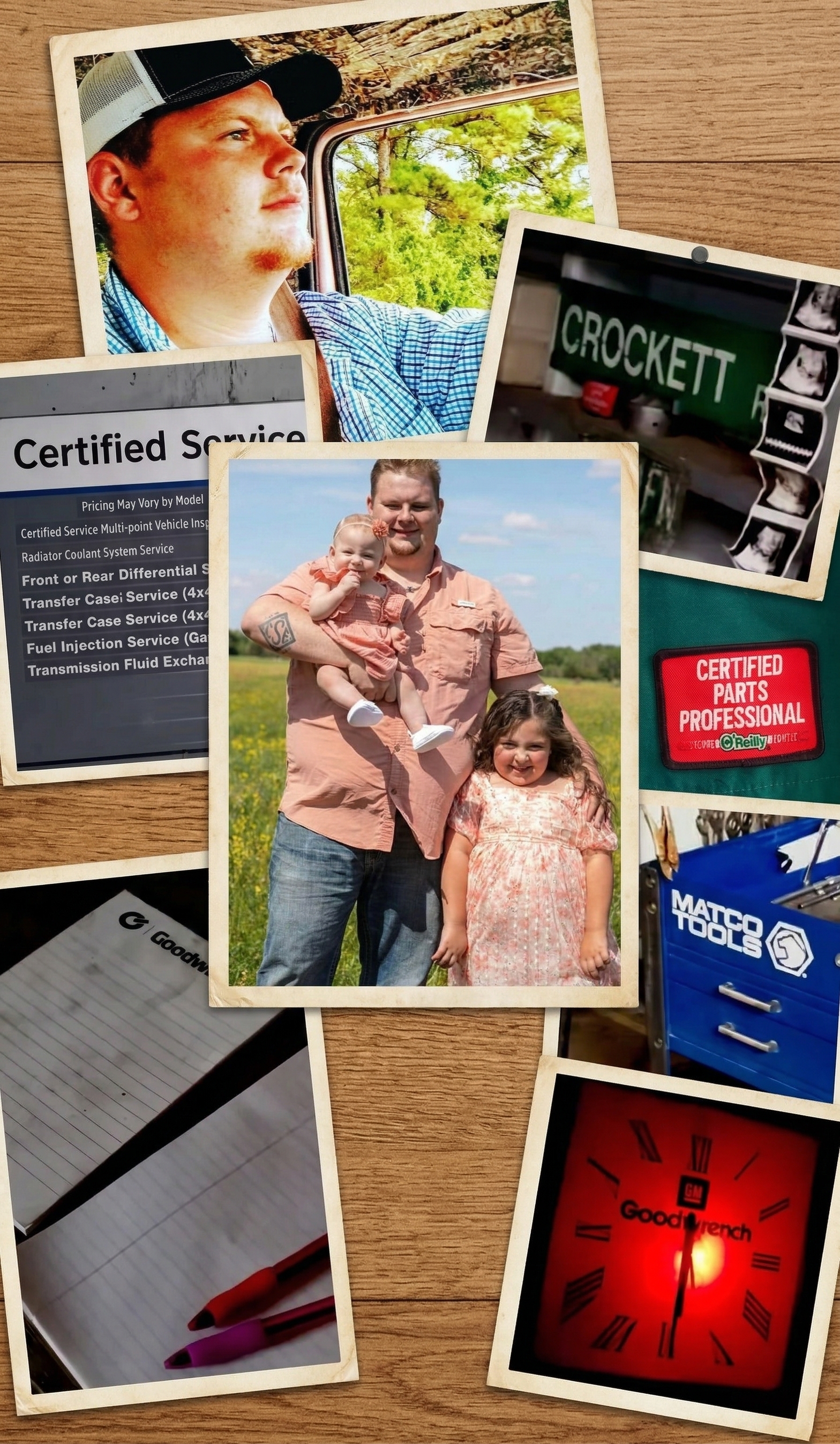 Greenheads Garage family photo collage